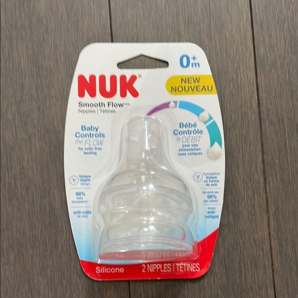 NUK Silicone Baby Bottle Nipples - Clear